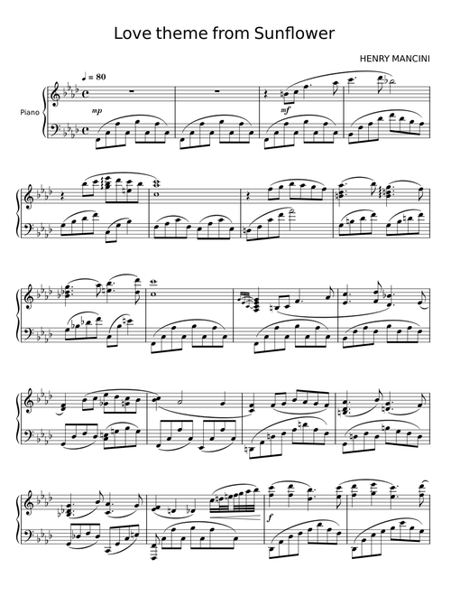 Love theme from Sunflower - Henry Mancini
