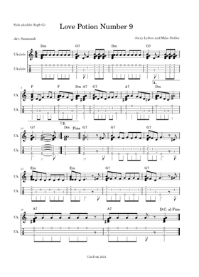 Free Love Potion Number 9 by Leiber & Stoller, The Searchers sheet