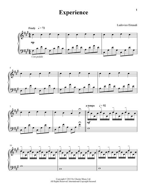 Experience - Ludovico Einaudi (Piano Solo)