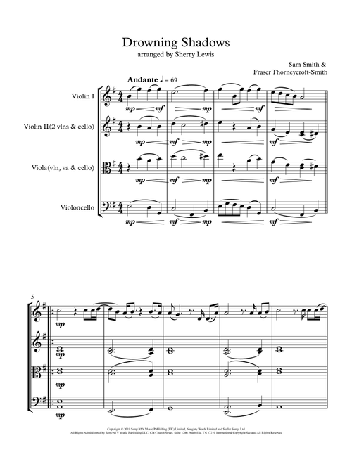 Drowning Shadows (Arr. Sherry Lewis) - Sam Smith (String Ensemble)