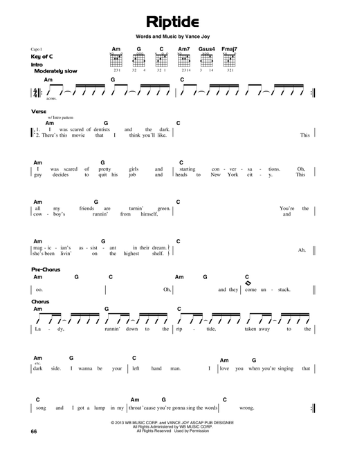 Riptide - Vance Joy (Guitar Lead Sheet)