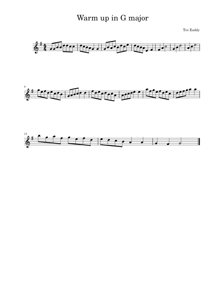 Mallet warm up in G Sheet music for Piano (Solo) Easy | Musescore.com