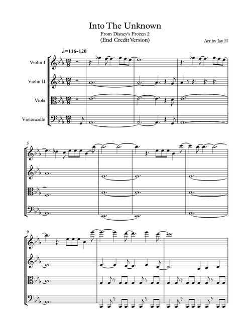 Into The Unknown (Arr. Jay Heo) - Panic! At The Disco (String Quartet)