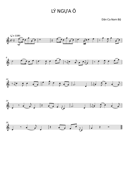Lý ngựa ô - Dân ca Nam Bộ