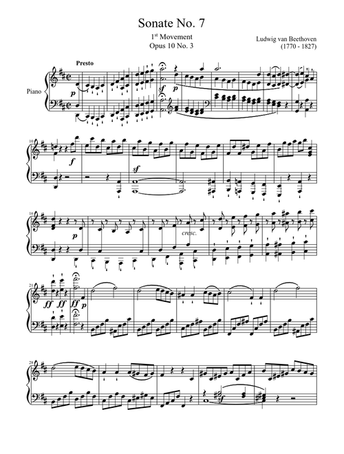 Sonate No. 7, 1st Movement