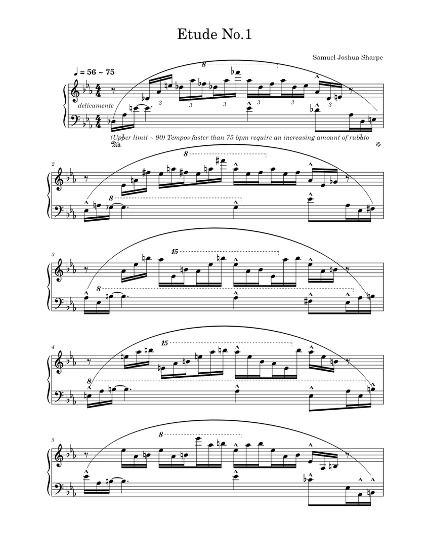 Etude No.1 - Samuel Joshua Sharpe Sheet music for Piano (Solo ...