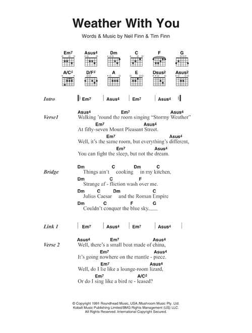 Weather With You - Crowded House (Guitar Chords-Lyrics)