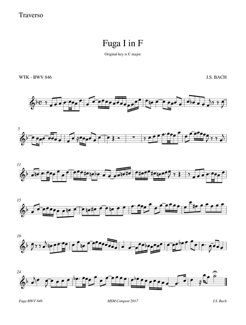 Fuga I in F J.S. Bach BWV 846