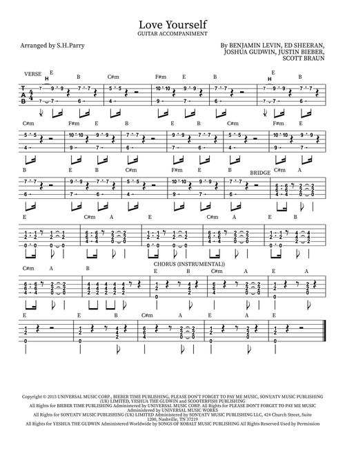 Love Yourself (Arr. S.H.Parry) - Justin Bieber (Solo Guitar)