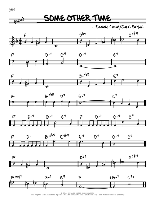 Some Other Time - Jule Styne, Sammy Cahn (Real Book - Melody-Chords)