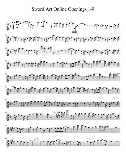 Sword Art Online Openings 1-9