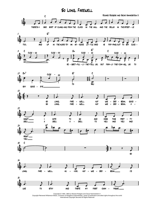 So Long, Farewell (Arr. Vicky Jacobs) - Richard Rodgers (Choral, 2-Part)