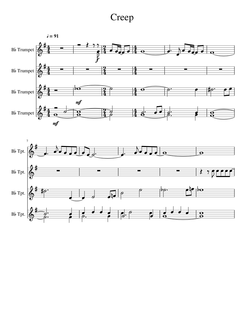 Bluecoats Creep (Trumpets) Sheet music for Trumpet in bflat (Mixed