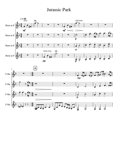 Jurassic Park Themes Horn Quartet