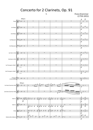Krommer - Concerto for 2 clarinet Op.91 1/3 Sheet Music for