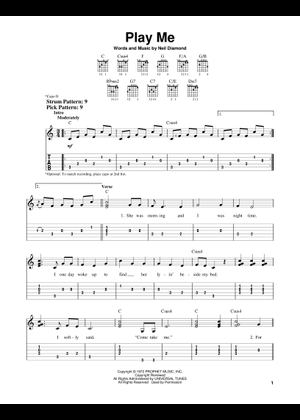 Play Official version of Play me Sheet Music by Neil Diamond for Piano ...
