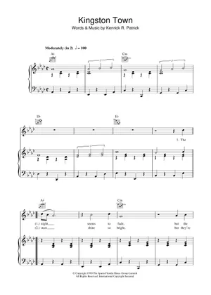 Play Official version of Kingston town sheet music by UB40 Play Official version of Kingston town sheet music by UB40