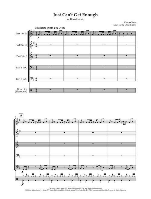 Just Can't Get Enough (Arr. Chris Knapp) - Depeche Mode (Brass Ensemble)