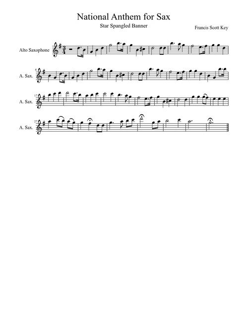 National Anthem for Sax