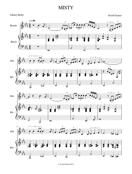 MISTY for Violin and Piano