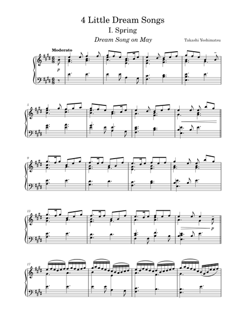 Yoshimatsu - 4 Little Dream Songs, I. Spring - Dream Song on May
