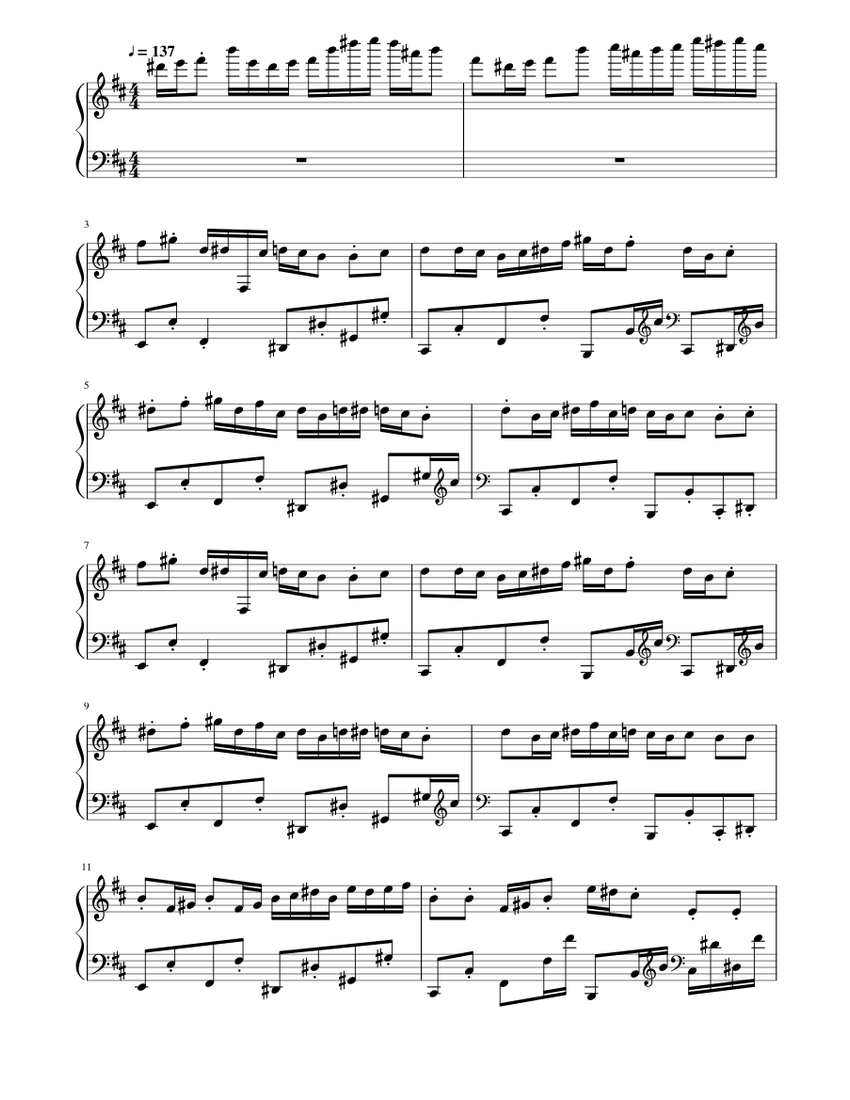 NyanCat Kyle Landry Arrangement Sheet music for Piano (Solo