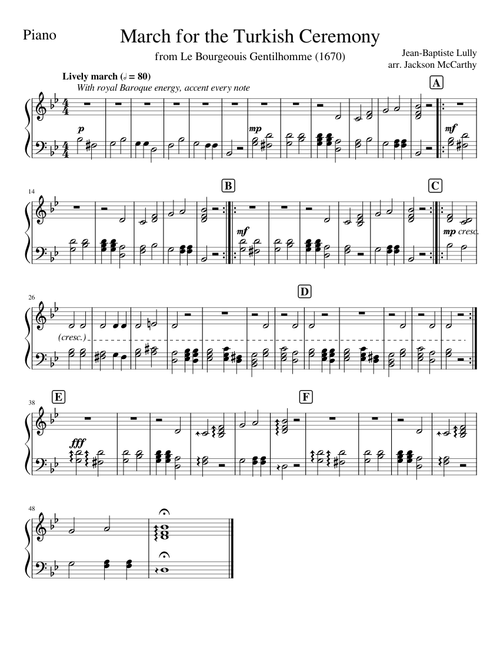 March for the Turkish Ceremony PIANO PART