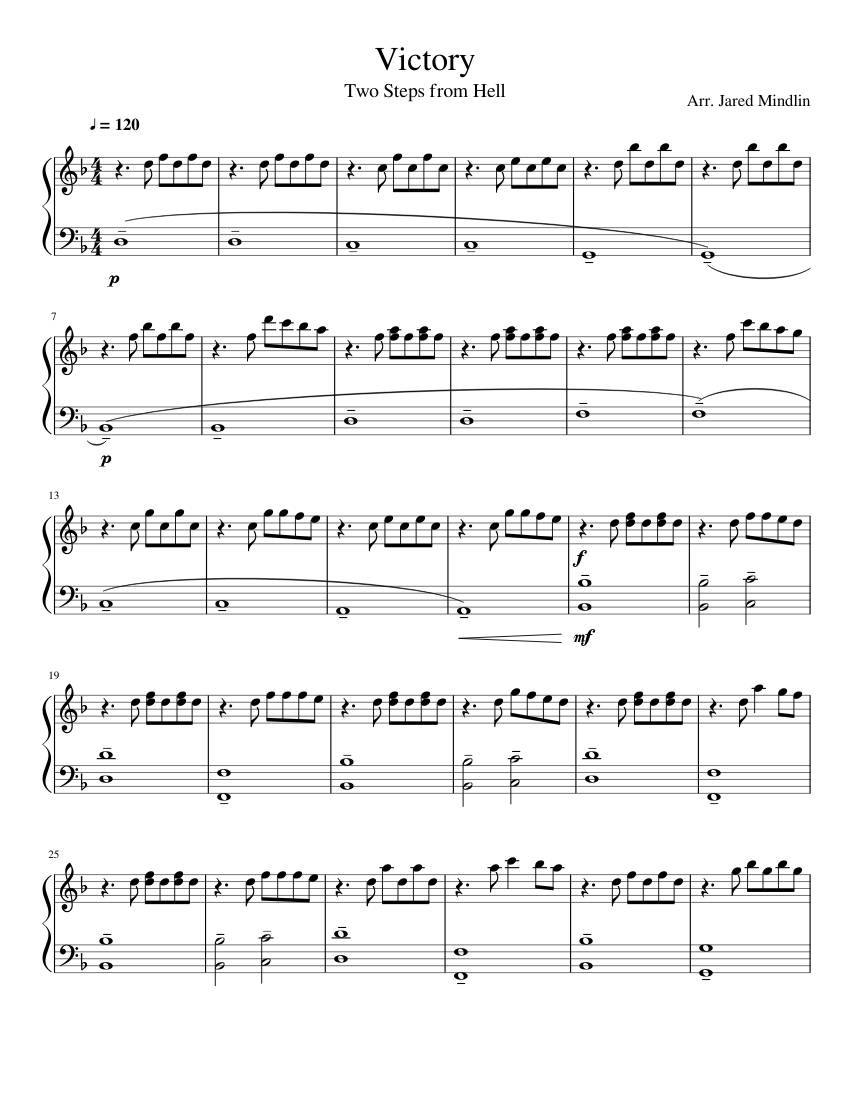 Victory Sheet Music For Piano Solo 
