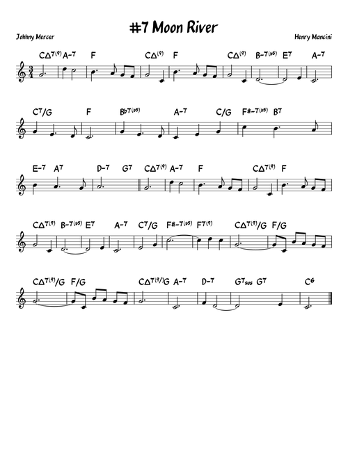 Moon River (Arr. John Fries) - Andy Williams (Lead Sheet - Fake Book)