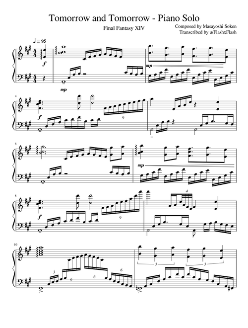 Tomorrow and Tomorrow Piano Solo - Masayoshi Soken
