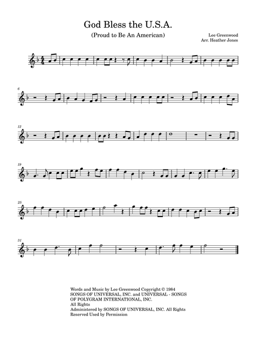 Proud To Be An American (Arr. Heather B Jones) - Lee Greenwood (Violin Solo)