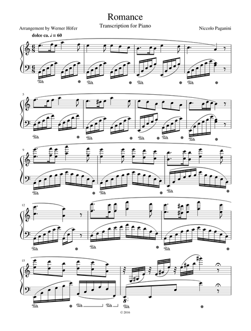Paganini - Romance (Piano Transcription)