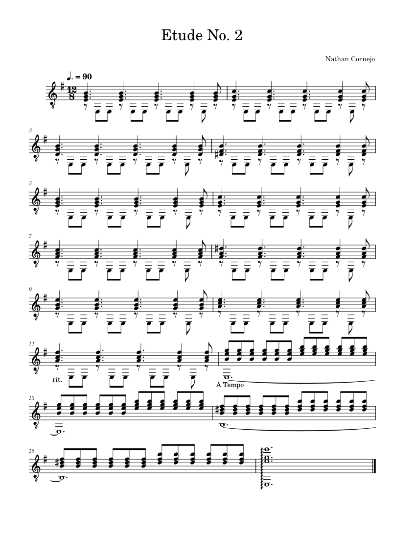Etude No. 2 Sheet music for Guitar (Solo) | Musescore.com