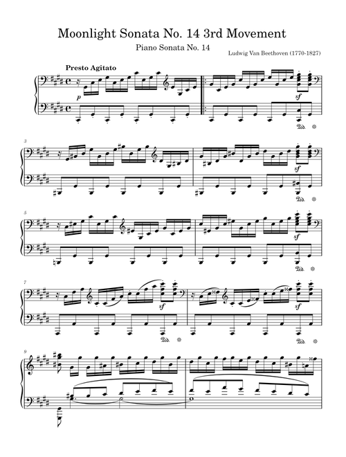 Moonlight Sonata No. 14 3rd Movement