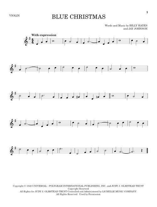 Blue Christmas - Elvis Presley, Browns (Violin Solo)