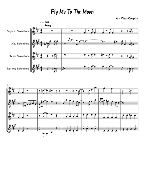 Fly Me To The Moon Sax Quartet