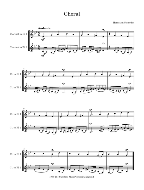 Easy Traditional Duets For Two Clarinets De Amanda Oosthuizen