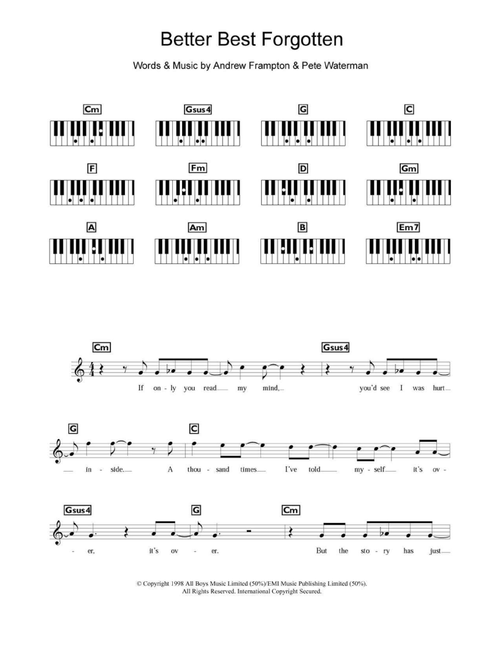 Better Best Forgotten - Steps (Piano Chords-Lyrics)
