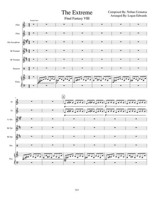 The Extreme - Final Fantasy VIII sheet music arranged by HolyKnightAsuna