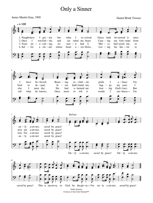 Only a sinner - Daniel B. Towner