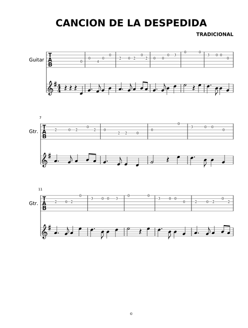 Canción de despedida