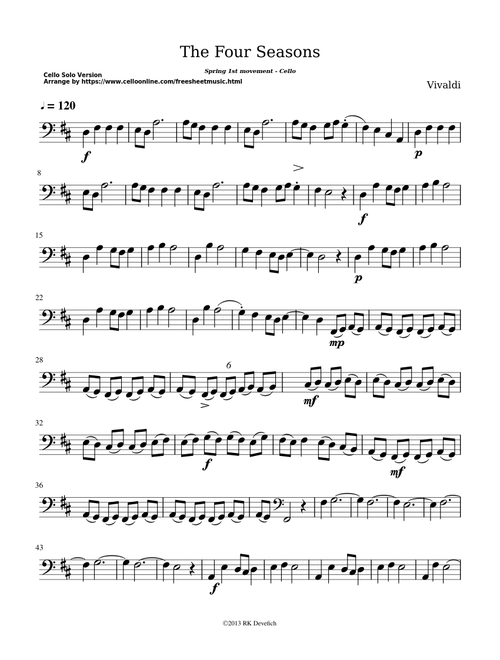 The four seasons - spring 1st movement - Cello solo
