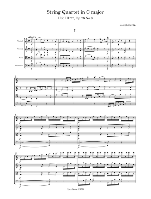 String Quartet in C major, Hob.III:77, Op.76 No.3 – Joseph Haydn