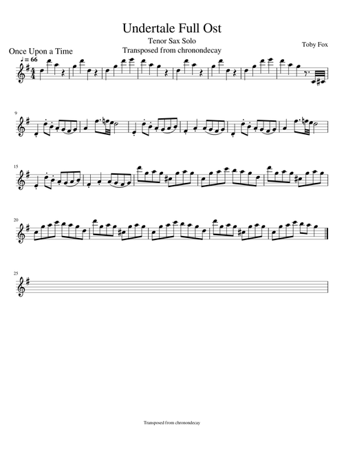 Undertale Full Ost Tenor Sax Solo WIP 102/101