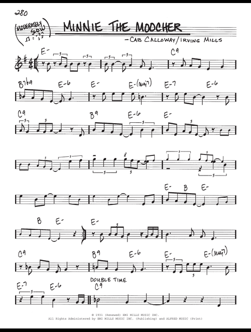 Minnie The Moocher - Big Bad Voodoo Daddy (Real Book - Melody-Chords)