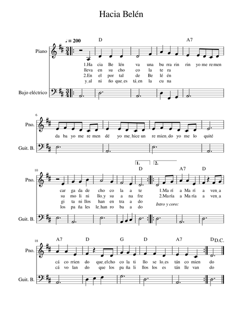 Hacia Belen va una burra