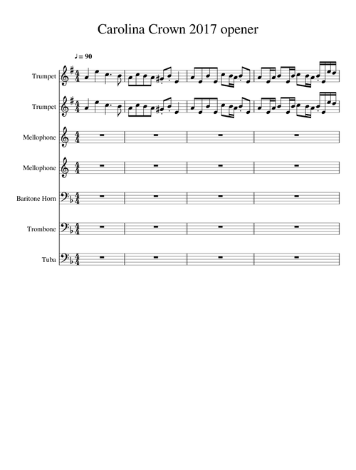 Carolina Crown 2017 "It Is" Opener Transcription