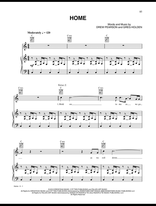 Home - Phillip Phillips (Piano-Vocal-Guitar)