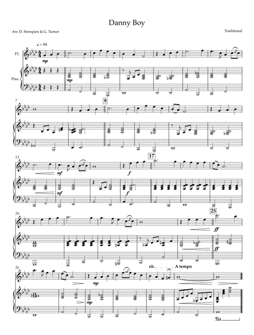 Danny Boy (Arr. Debra E. Stempien, Gregory H. Turner) - Traditional (Flute and Piano)