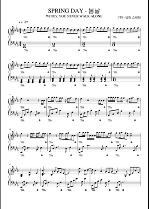 Spring day – BTS Sheet Music for Piano (Solo) | MuseScore.com